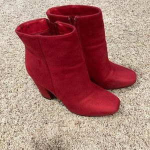 Red heeled boots